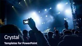  Presentation with concert - Audience pleasing theme consisting of audience stage - people watching open air concert backdrop and a navy blue colored foreground