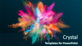  Presentation with motion design - Presentation theme with festivals design - colored powder explosion on black background and a navy blue colored foreground