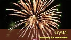  Presentation with night sky - Amazing theme having festive-and-bright-fireworks backdrop and a tawny brown colored foreground