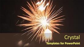  Presentation with festive - Colorful slide deck enhanced with festive-and-bright-fireworks backdrop and a tawny brown colored foreground