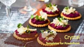  Presentation with appetizer - Amazing presentation design having festive appetizer crackers with beet backdrop and a tawny brown colored foreground