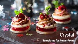  Presentation with foie - Slides enhanced with festive appetizer with foie gras background and a tawny brown colored foreground