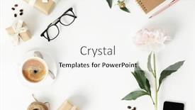  Presentation with an open gift box - Slide set enhanced with festive-arrangement-gift-boxes-coffee background and a white colored foreground