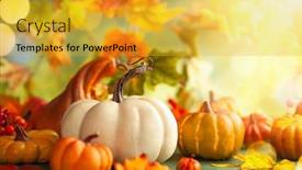  Presentation with halloween pumpkins thanksgiving day - Presentation consisting of festive-autumn-decor-from-pumpkins background and a gold colored foreground