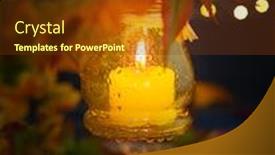  Presentation with drop - PPT layouts featuring festive-autumn-lighting-decor-candle background and a tawny brown colored foreground