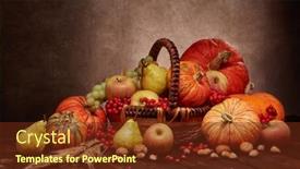  Presentation with brown harvest - Presentation consisting of festive-autumn-still-life background and a tawny brown colored foreground