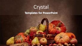  Presentation with brown harvest - Beautiful presentation design featuring festive-autumn-still-life backdrop and a tawny brown colored foreground