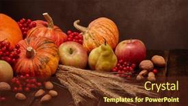  Presentation with brown harvest - Audience pleasing presentation theme consisting of festive-autumn-still-life backdrop and a tawny brown colored foreground