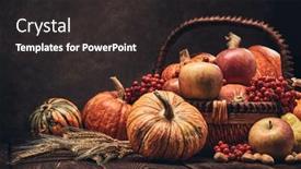  Presentation with brown harvest - Presentation design consisting of festive-autumn-still-life background and a dark gray colored foreground
