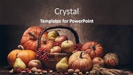  Presentation with brown harvest - Beautiful PPT theme featuring festive-autumn-still-life backdrop and a tawny brown colored foreground