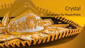  Presentation with mariachi - Theme enhanced with festive black mexican felt mariachi background and a gold colored foreground