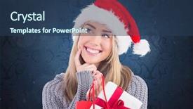  Presentation with purple festive christmas red - Cool new slides with festive blonde holding christmas gift backdrop and a  colored foreground