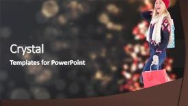  Presentation with shimmering - Amazing PPT layouts having festive blonde holding shopping bags against shimmering christmas tree of lights backdrop and a dark gray colored foreground