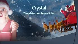  Presentation with factory opening - Presentation theme with festive blonde opening a gift background and a ocean colored foreground