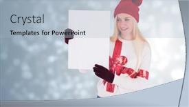  Presentation with shimmering - Amazing PPT theme having festive blonde showing a blank page against light design shimmering on silver backdrop and a light blue colored foreground