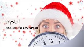  Presentation with festive - Amazing presentation design having festive blonde showing a clock against snowflake pattern backdrop and a lemonade colored foreground