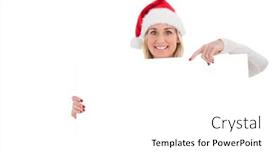  Presentation with poster - PPT layouts with festive blonde showing white poster on white background background and a white colored foreground