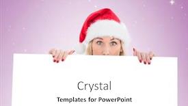  Presentation with poster - PPT layouts with festive-blonde-showing-white-poster background and a white colored foreground