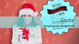  Presentation with festive - Audience pleasing PPT layouts consisting of festive brunette in santa hat backdrop and a arctic colored foreground