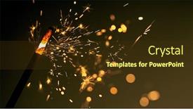  Presentation with festive - Slide deck with festive-burning-sparkler-macro-photo background and a tawny brown colored foreground