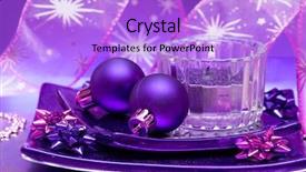  Presentation with candle christmas - Presentation enhanced with festive candle with christmas balls background and a lilac colored foreground