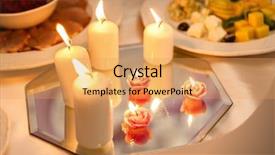  Presentation with festive - Slide set consisting of festive candles on the wedding background and a yellow colored foreground