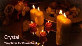  Presentation with festive - Beautiful theme featuring festive candles on the wedding backdrop and a wine colored foreground