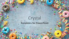  Presentation with birthday party - Cool new PPT layouts with festive-carnival-or-birthday-background backdrop and a light blue colored foreground