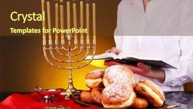  Presentation with hanukkah - Amazing slide set having festive ceremony on hanukkah on dark background backdrop and a tawny brown colored foreground