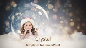  Presentation with light and globe people - Theme featuring festive child in snow globe background and a lemonade colored foreground