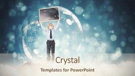  Presentation with abstract blue globe - Colorful presentation theme enhanced with festive child in snow globe backdrop and a cream colored foreground