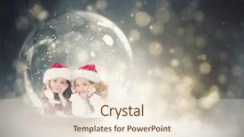  Presentation with black child - PPT layouts having festive child in snow globe background and a lemonade colored foreground
