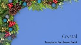  Presentation with winter border - Presentation theme featuring festive-christmas-background-border background and a light blue colored foreground