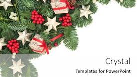  Presentation with gold stars - Audience pleasing theme consisting of festive-christmas-border-with-gift backdrop and a white colored foreground