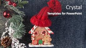  Presentation with fir tree - Theme having festive-christmas-decoration-and-fir background and a tawny brown colored foreground