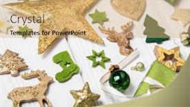  Presentation with golden light - Beautiful slide set featuring light green white and golden backdrop and a coral colored foreground