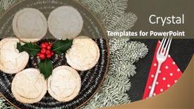  Presentation with pies - Beautiful PPT theme featuring festive-christmas-mince-pies backdrop and a tawny brown colored foreground