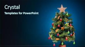 Presentation with christmas tree - Slides enhanced with festive christmas tree on blue background and a navy blue colored foreground