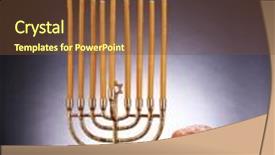  Presentation with hanukkah - Slide deck having festive composition for hanukkah on dark background background and a tawny brown colored foreground