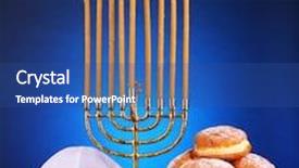  Presentation with hanukkah - Beautiful PPT layouts featuring festive composition for hanukkah on dark background backdrop and a ocean colored foreground