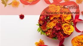  Presentation with white flowers - Amazing slide deck having festive-composition-with-beautiful-flowers backdrop and a coral colored foreground