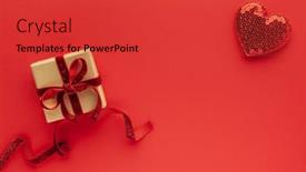  Presentation with valentine - Audience pleasing theme consisting of festive-composition-with-gift-box backdrop and a red colored foreground