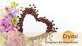  Presentation with heart flowers - Presentation theme enhanced with festive concept for valentine day background and a blonde colored foreground