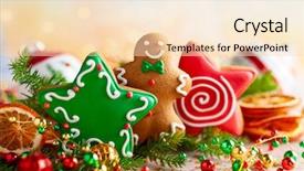  Presentation with cookies christmas - Amazing slide deck having festive concept with christmas gingerbread backdrop and a lemonade colored foreground