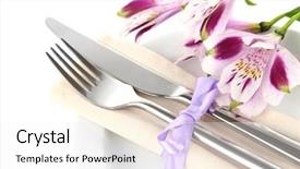  Presentation with dining table - PPT layouts enhanced with festive dining table setting background and a white colored foreground