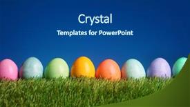  Presentation with eggs egg carton egg box - Colorful PPT layouts enhanced with festive easter background colorful eggs backdrop and a ocean colored foreground
