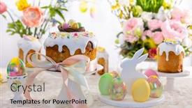  Presentation with table setting - Presentation design consisting of festive-easter-table-setting-easter background and a mint green colored foreground