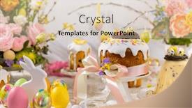  Presentation with festive - PPT theme featuring festive-easter-table-setting-easter background and a lemonade colored foreground