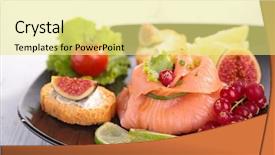  Presentation with festive - PPT theme featuring festive entree with salmon redcurrant background and a  colored foreground