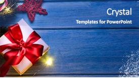  Presentation with blue night - Audience pleasing presentation theme consisting of festive fir tree on blue backdrop and a ocean colored foreground